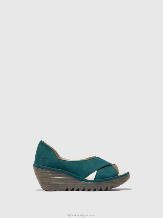 sandales croisées yoma307 Fly London femmes sarcelle 0FBB559