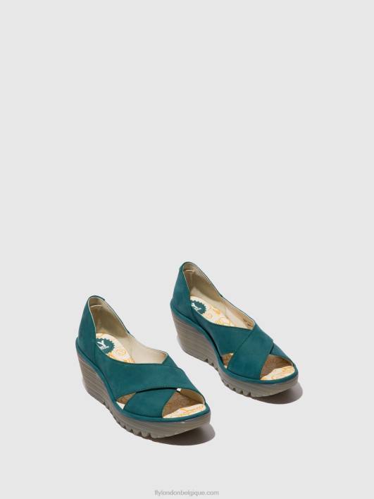 sandales croisées yoma307 Fly London femmes sarcelle 0FBB559