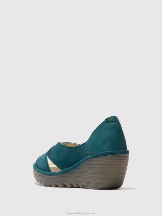 sandales croisées yoma307 Fly London femmes sarcelle 0FBB559