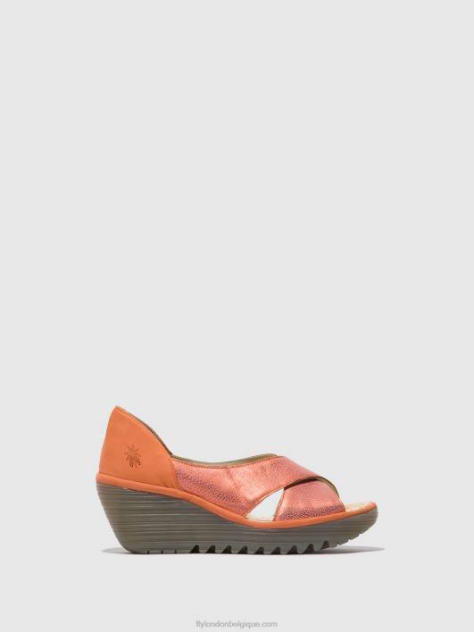 sandales croisées yoma307 Fly London femmes saumon/pêche 0FBB564