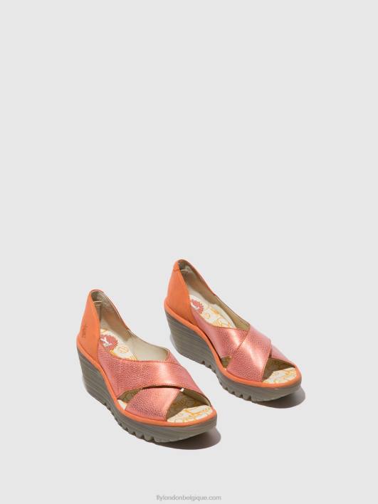 sandales croisées yoma307 Fly London femmes saumon/pêche 0FBB564