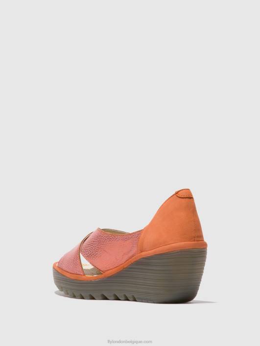 sandales croisées yoma307 Fly London femmes saumon/pêche 0FBB564