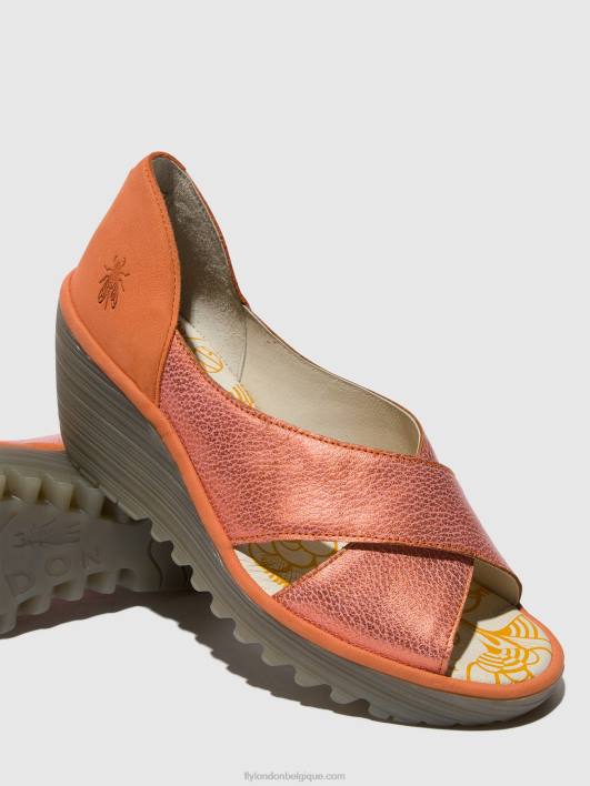 sandales croisées yoma307 Fly London femmes saumon/pêche 0FBB564