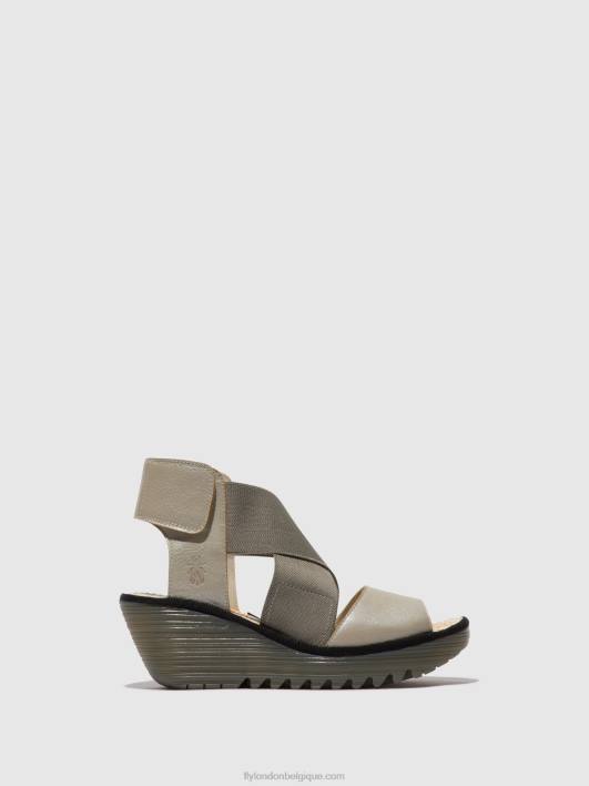 sandales croisées yuba385 Fly London femmes argent 0FBB477