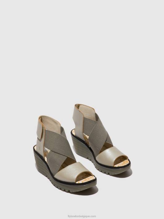 sandales croisées yuba385 Fly London femmes argent 0FBB477