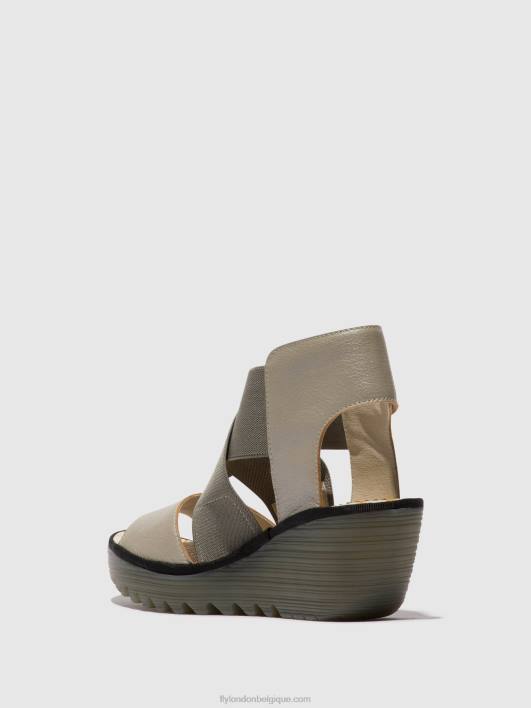 sandales croisées yuba385 Fly London femmes argent 0FBB477