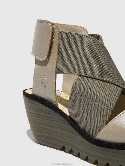 sandales croisées yuba385 Fly London femmes argent 0FBB477