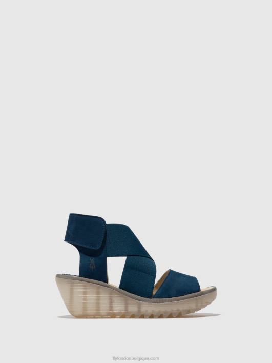 sandales croisées yuba385 Fly London femmes bleu 0FBB485