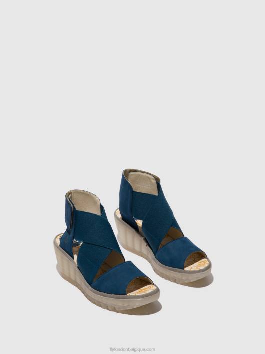 sandales croisées yuba385 Fly London femmes bleu 0FBB485