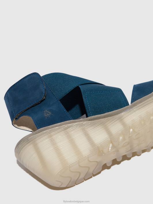sandales croisées yuba385 Fly London femmes bleu 0FBB485