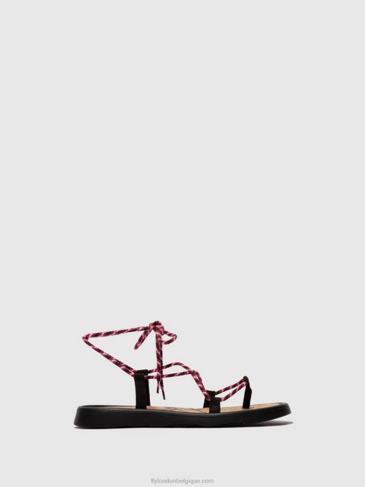 sandales à lacets tace874 Fly London femmes noir (violet) 0FBB550