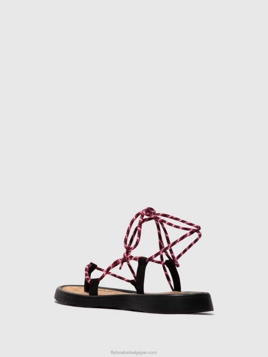 sandales à lacets tace874 Fly London femmes noir (violet) 0FBB550
