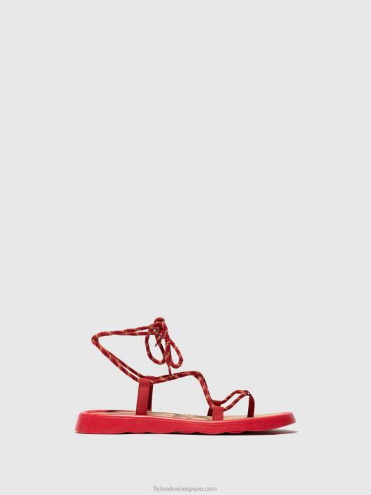 sandales à lacets tace874 Fly London femmes rouge à lèvres rouge 0FBB553