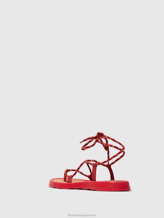 sandales à lacets tace874 Fly London femmes rouge à lèvres rouge 0FBB553