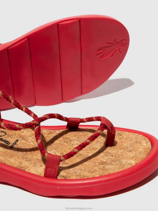 sandales à lacets tace874 Fly London femmes rouge à lèvres rouge 0FBB553