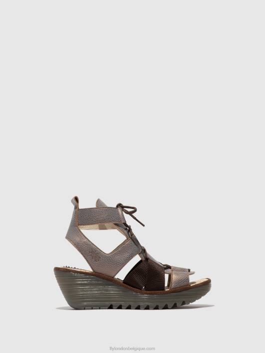 sandales à lacets yaca413 Fly London femmes bronze 0FBB472