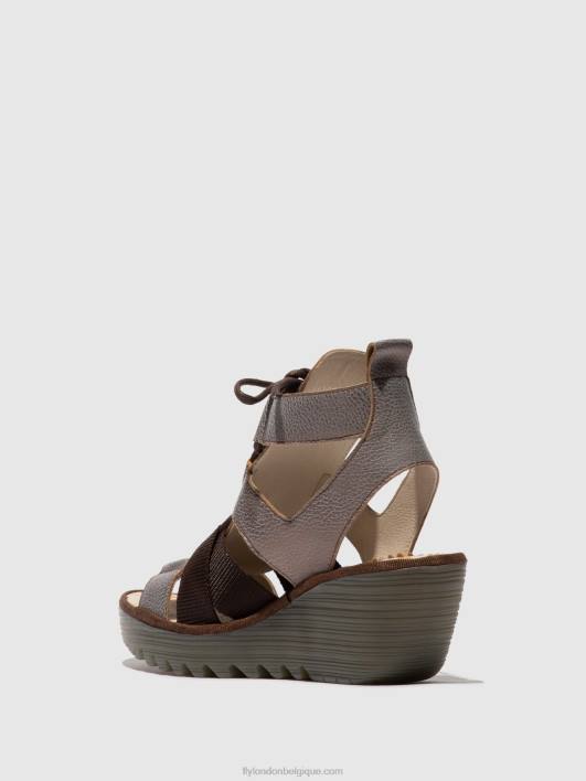 sandales à lacets yaca413 Fly London femmes bronze 0FBB472