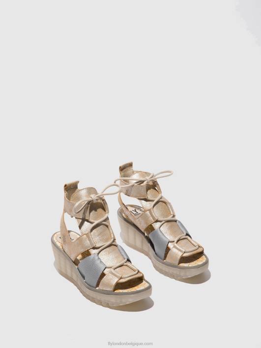 sandales à lacets yaca413 Fly London femmes perle 0FBB471