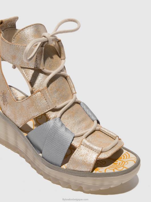 sandales à lacets yaca413 Fly London femmes perle 0FBB471