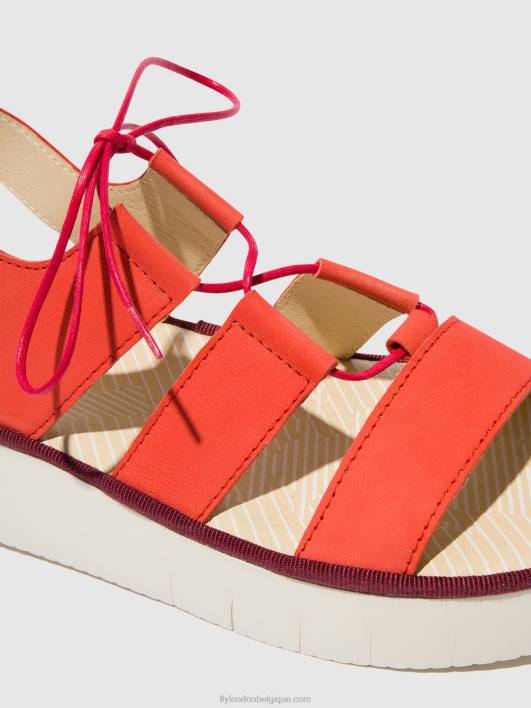 sandales à lanières caio363 Fly London femmes diable rouge 0FBB575