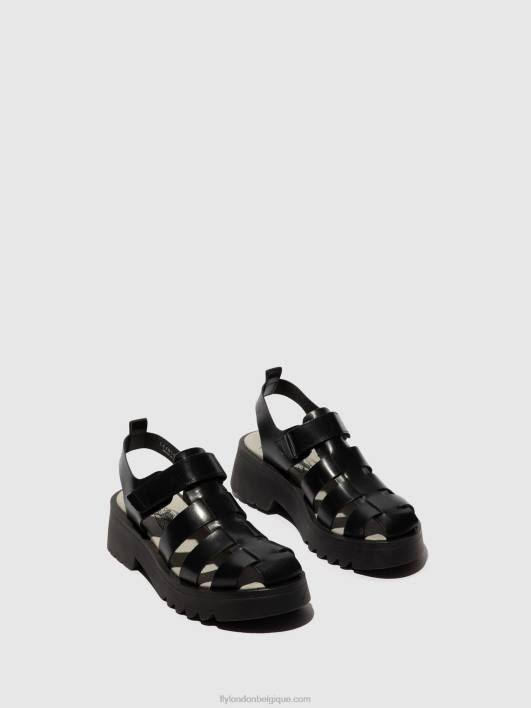 sandales à lanières maie850 Fly London femmes noir 0FBB537