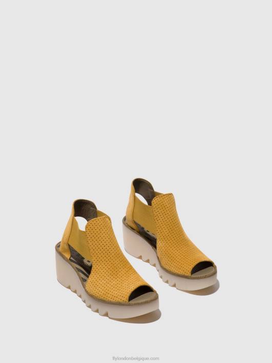sandales élastiquées biga412 Fly London femmes Miel 0FBB481