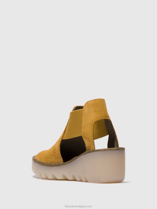 sandales élastiquées biga412 Fly London femmes Miel 0FBB481