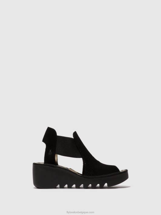 sandales élastiquées biga412 Fly London femmes noir 0FBB478