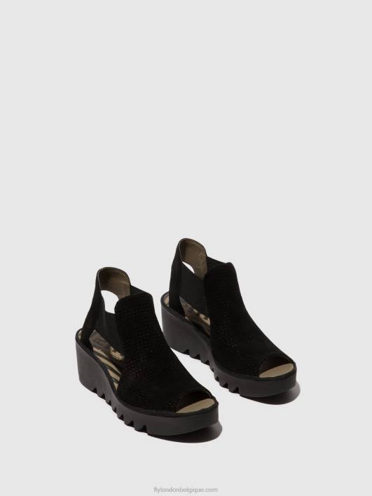 sandales élastiquées biga412 Fly London femmes noir 0FBB478
