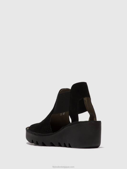 sandales élastiquées biga412 Fly London femmes noir 0FBB478