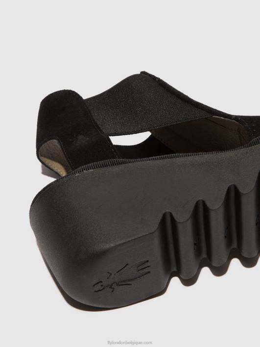 sandales élastiquées biga412 Fly London femmes noir 0FBB478