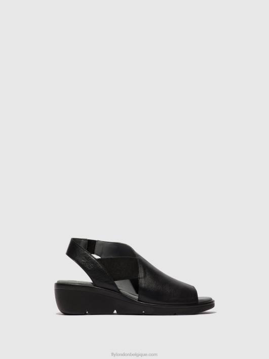 sandales élastiquées nily940 Fly London femmes noir 0FBB482