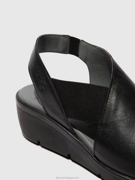 sandales élastiquées nily940 Fly London femmes noir 0FBB482