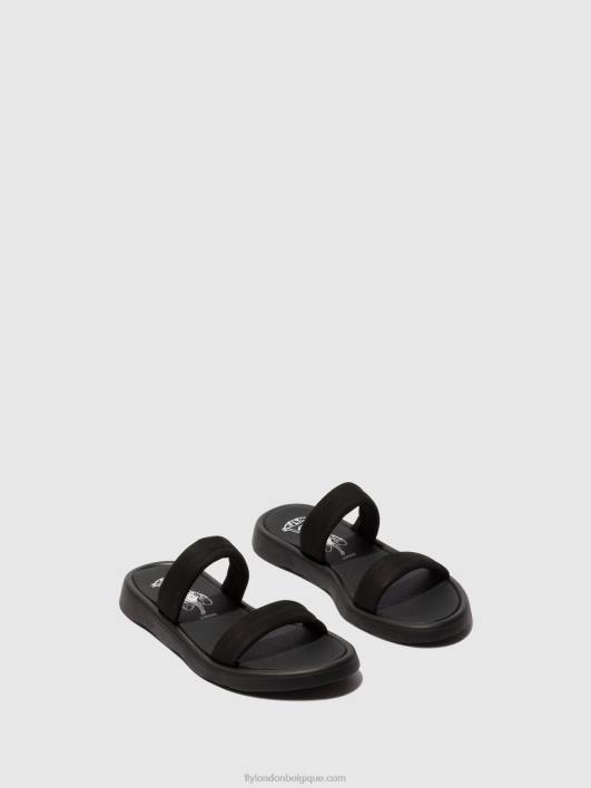sandales plates taja872 Fly London femmes noir 0FBB554