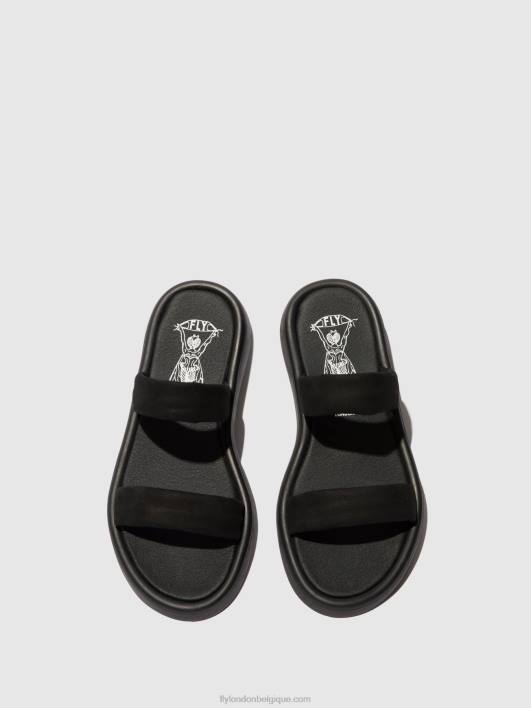 sandales plates taja872 Fly London femmes noir 0FBB554