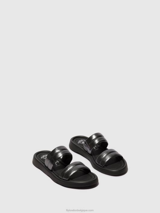 sandales plates toha942 Fly London femmes graphite 0FBB474