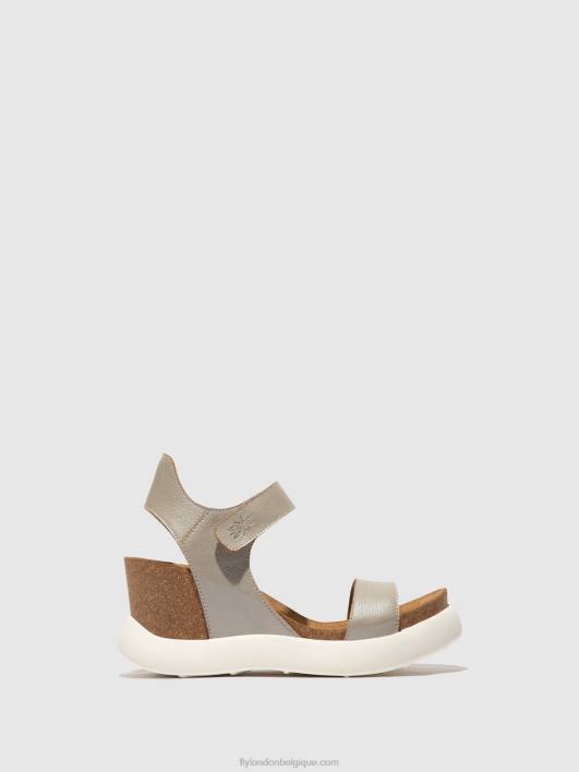 sandales velcro gogo967 Fly London femmes argent 0FBB400
