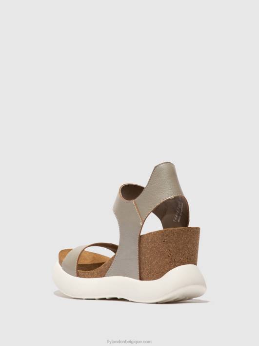 sandales velcro gogo967 Fly London femmes argent 0FBB400
