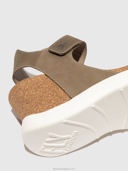 sandales velcro gogo967 Fly London femmes kaki 0FBB398