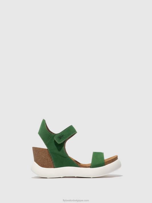 sandales velcro gogo967 Fly London femmes vert citron 0FBB399