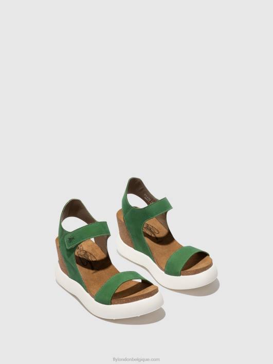 sandales velcro gogo967 Fly London femmes vert citron 0FBB399