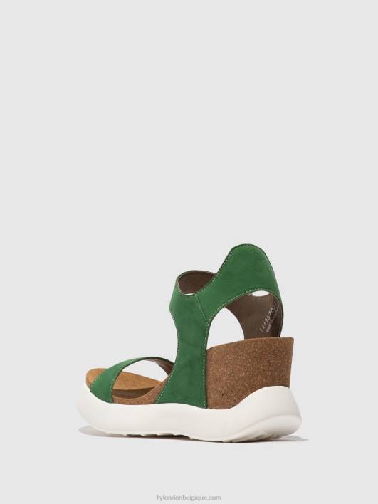 sandales velcro gogo967 Fly London femmes vert citron 0FBB399