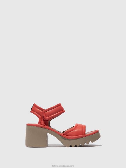 sandales velcro mank433 Fly London femmes framboise 0FBB402