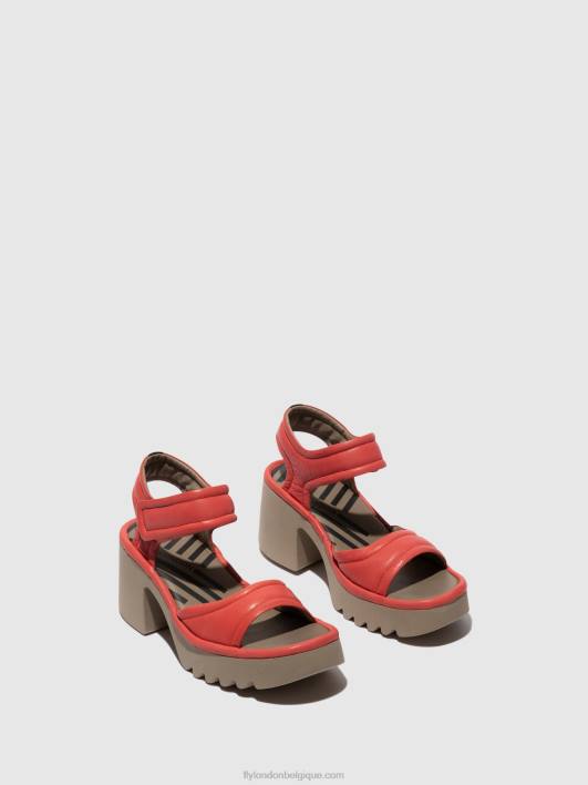 sandales velcro mank433 Fly London femmes framboise 0FBB402