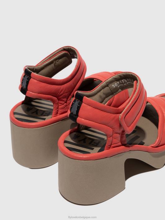 sandales velcro mank433 Fly London femmes framboise 0FBB402
