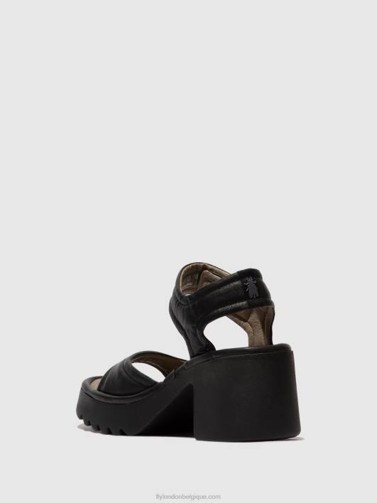 sandales velcro mank433 Fly London femmes noir 0FBB401
