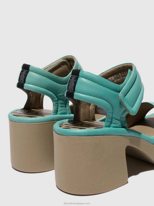 sandales velcro mank433 Fly London femmes turquoise 0FBB397