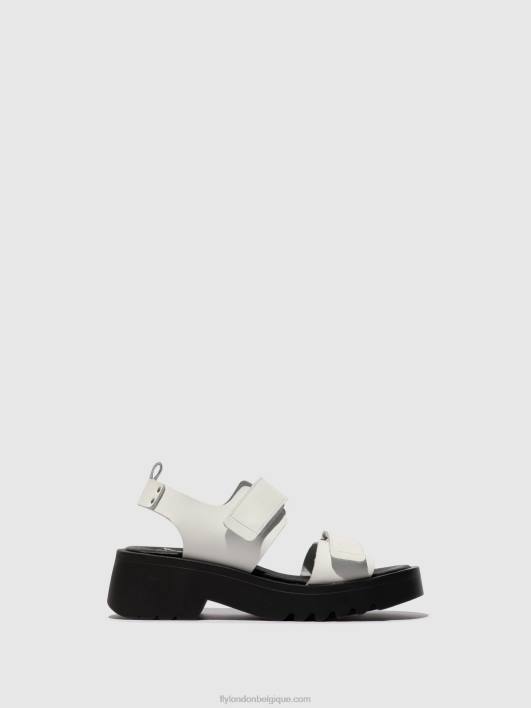 sandales velcro meka857 Fly London femmes blanc 0FBB532