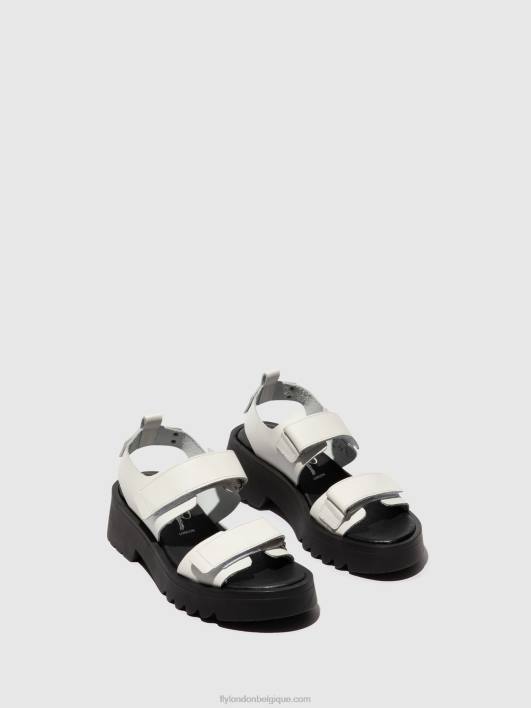 sandales velcro meka857 Fly London femmes blanc 0FBB532