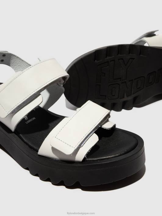 sandales velcro meka857 Fly London femmes blanc 0FBB532